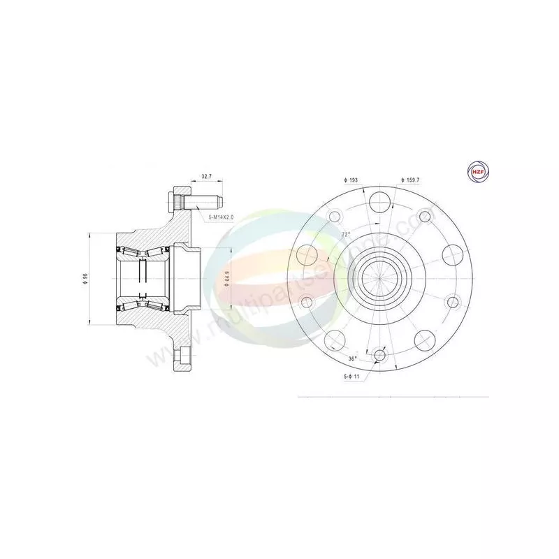 Roulement de roue arrière ODM-MULTIPARTS 70-010080