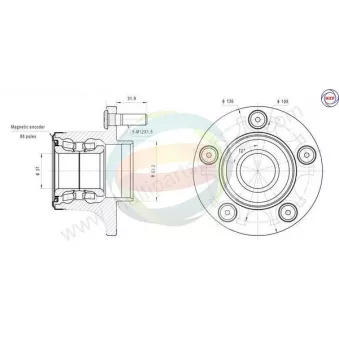 Roulement de roue arrière ODM-MULTIPARTS 70-010084