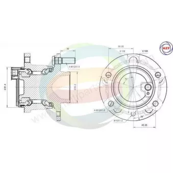 Roulement de roue arrière ODM-MULTIPARTS 70-010117