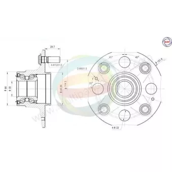 Roulement de roue arrière ODM-MULTIPARTS 70-040008