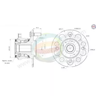Roulement de roue arrière ODM-MULTIPARTS 70-040036