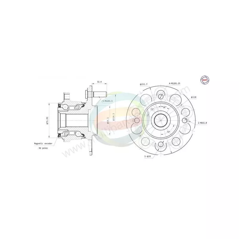 Roulement de roue arrière ODM-MULTIPARTS 70-040036