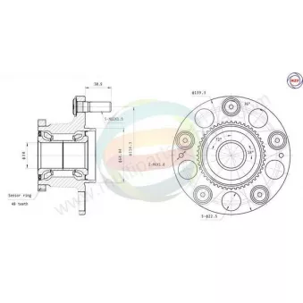 Roulement de roue arrière ODM-MULTIPARTS 70-040053