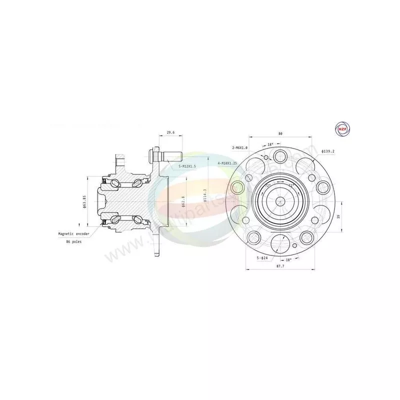 Roulement de roue avant ODM-MULTIPARTS 70-040055