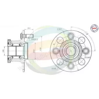 Roulement de roue arrière ODM-MULTIPARTS 70-040074