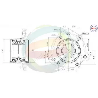 Roulement de roue arrière ODM-MULTIPARTS 70-040075
