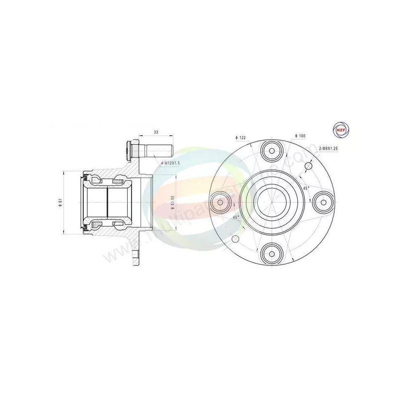 Roulement de roue avant ODM-MULTIPARTS 70-050014
