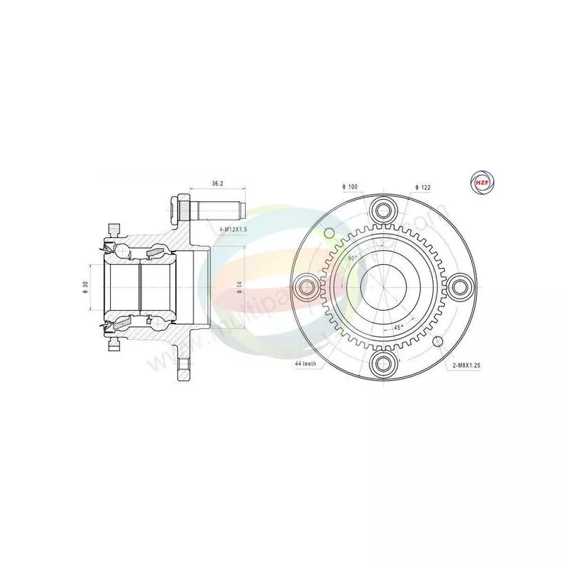 Roulement de roue arrière ODM-MULTIPARTS 70-050028