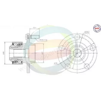 Roulement de roue avant ODM-MULTIPARTS 70-050036