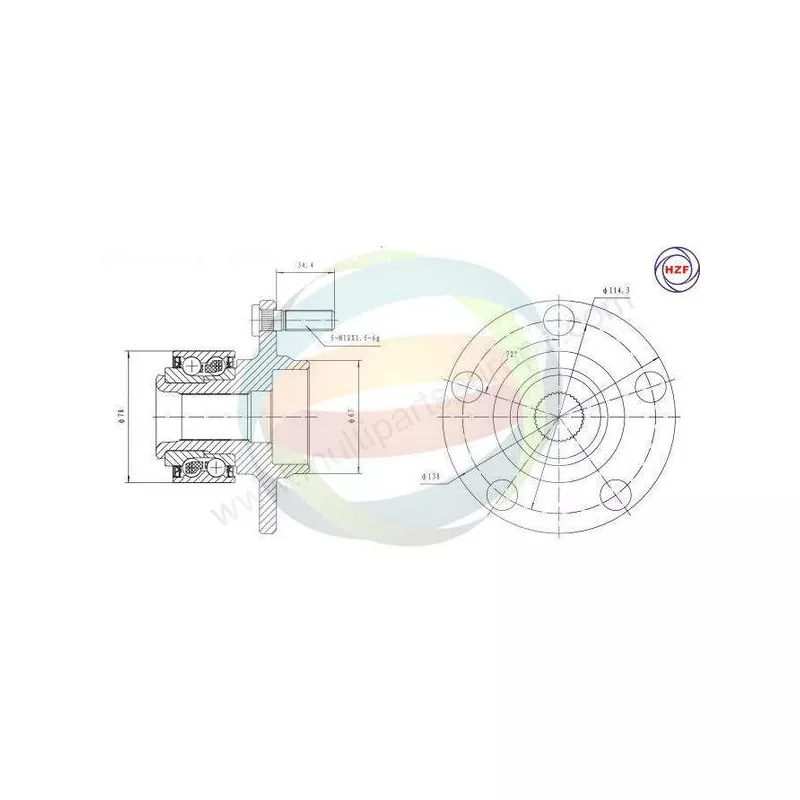 Roulement de roue avant ODM-MULTIPARTS 70-050036