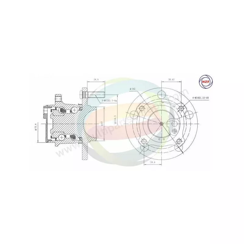 Roulement de roue arrière ODM-MULTIPARTS 70-050039