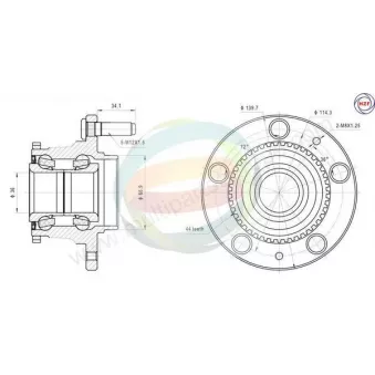 Roulement de roue arrière ODM-MULTIPARTS 70-050041