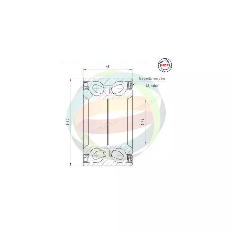 Roulement de roue avant ODM-MULTIPARTS 70-050080