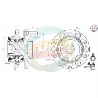 Roulement de roue avant ODM-MULTIPARTS 70-060008
