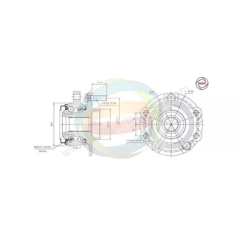 Roulement de roue avant ODM-MULTIPARTS 70-060068