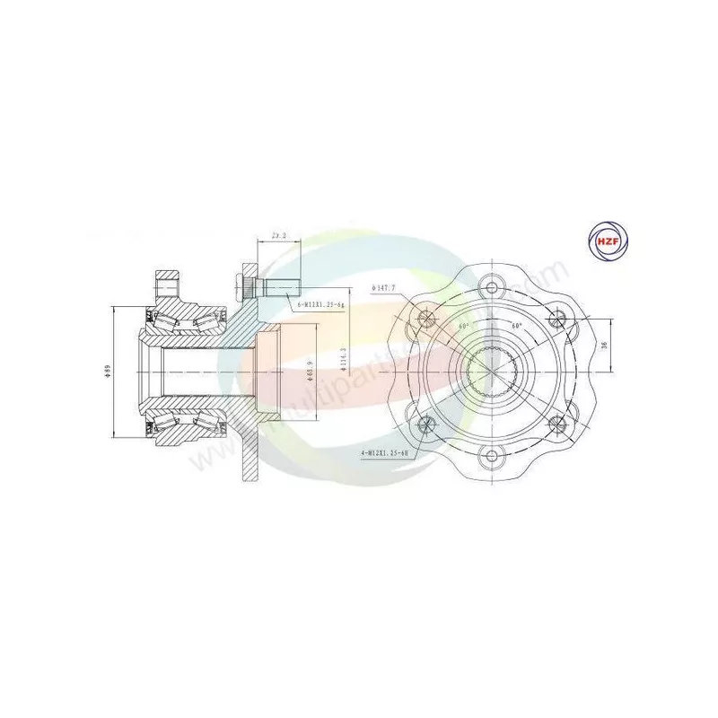 Roulement de roue avant ODM-MULTIPARTS 70-060073