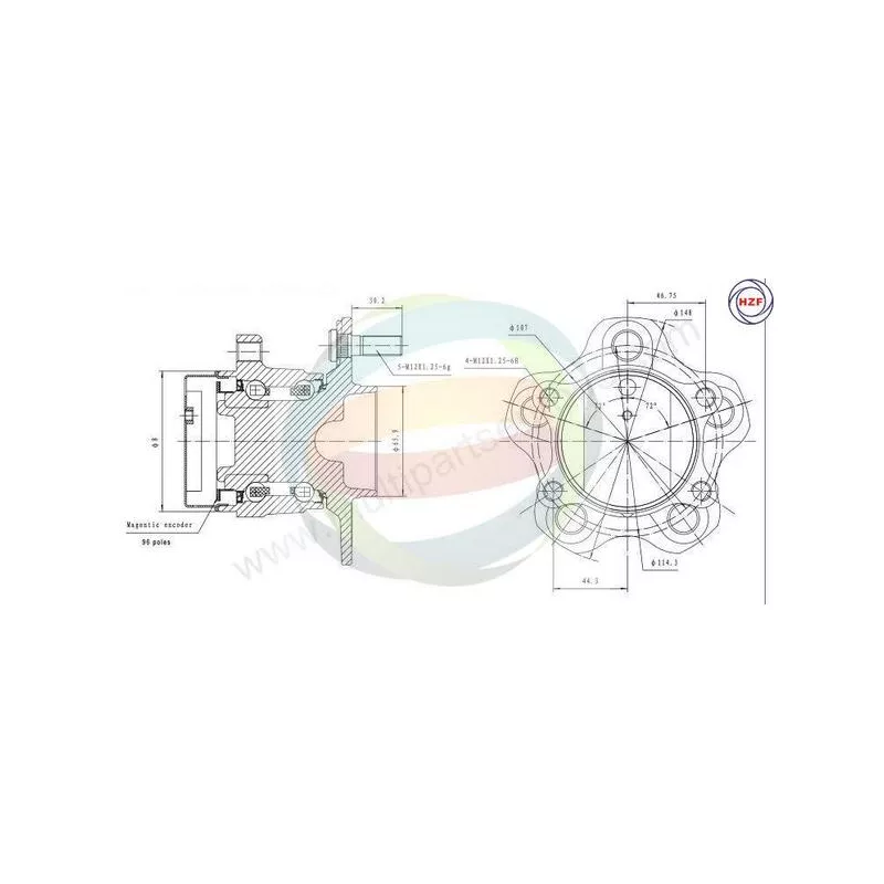 Roulement de roue arrière ODM-MULTIPARTS 70-060096