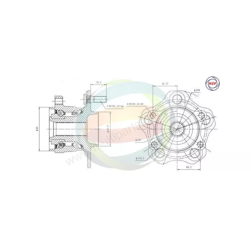 Roulement de roue arrière ODM-MULTIPARTS 70-060097