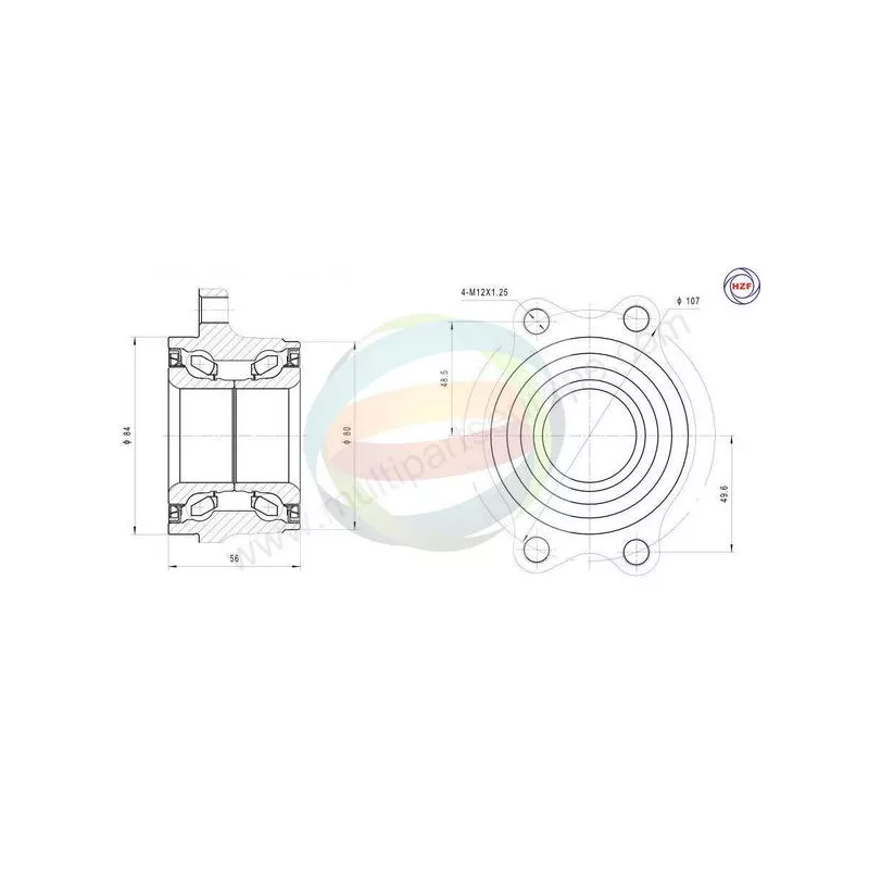Roulement de roue arrière ODM-MULTIPARTS 70-070018