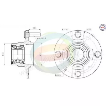 Roulement de roue arrière ODM-MULTIPARTS 70-080016