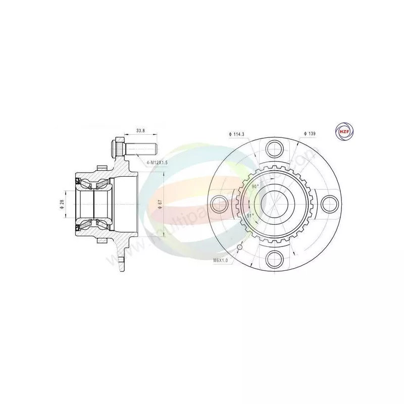 Roulement de roue avant ODM-MULTIPARTS 70-080018