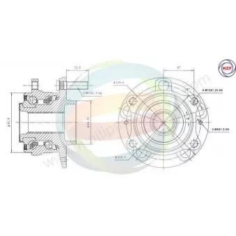Roulement de roue avant ODM-MULTIPARTS 70-080041
