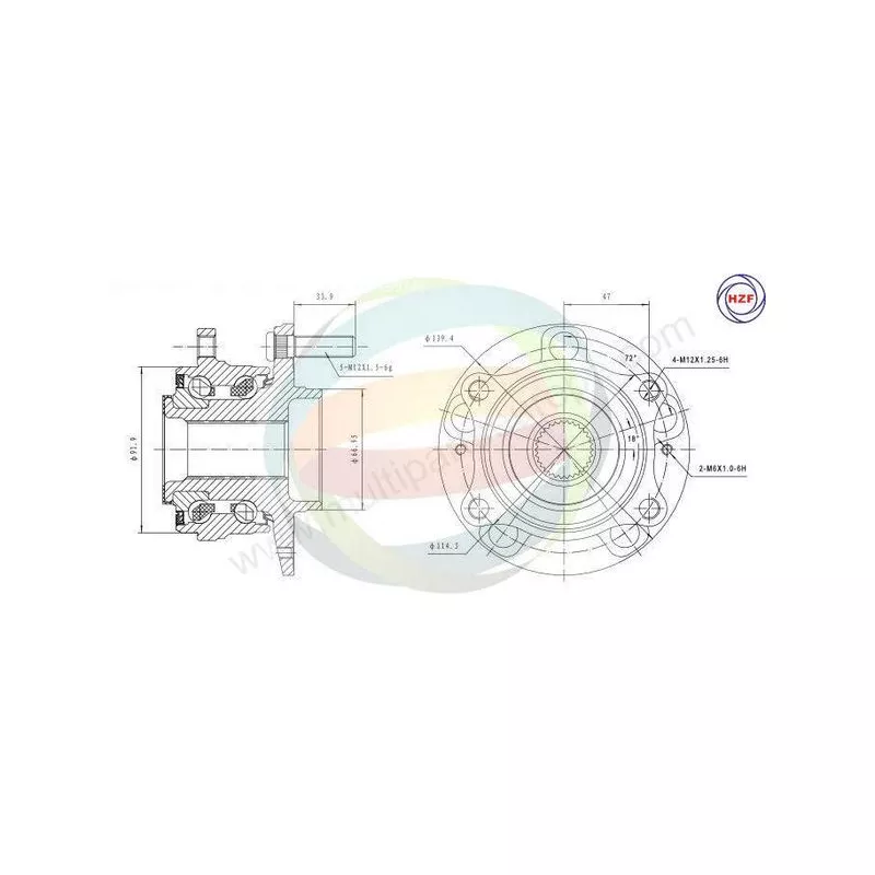 Roulement de roue avant ODM-MULTIPARTS 70-080041