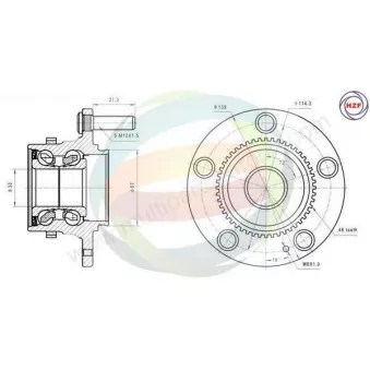 Roulement de roue arrière ODM-MULTIPARTS 70-080048