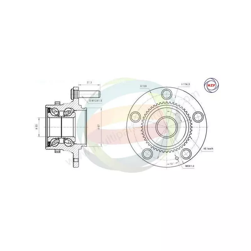 Roulement de roue arrière ODM-MULTIPARTS 70-080048