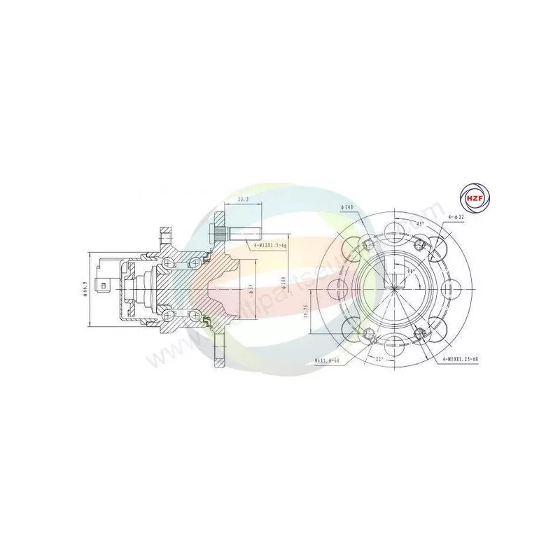 Roulement de roue arrière ODM-MULTIPARTS 70-080049