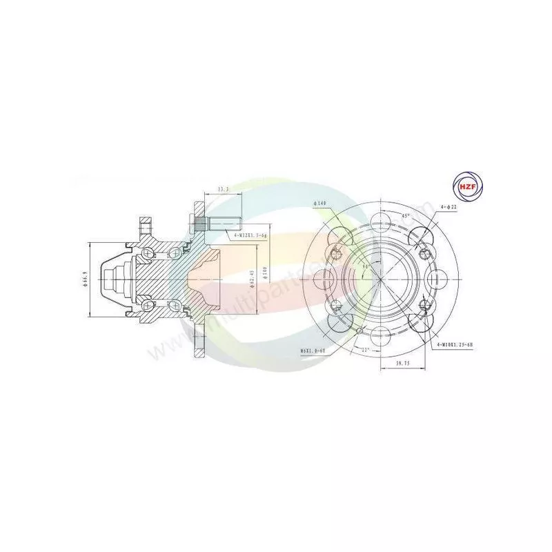 Roulement de roue arrière ODM-MULTIPARTS 70-080050