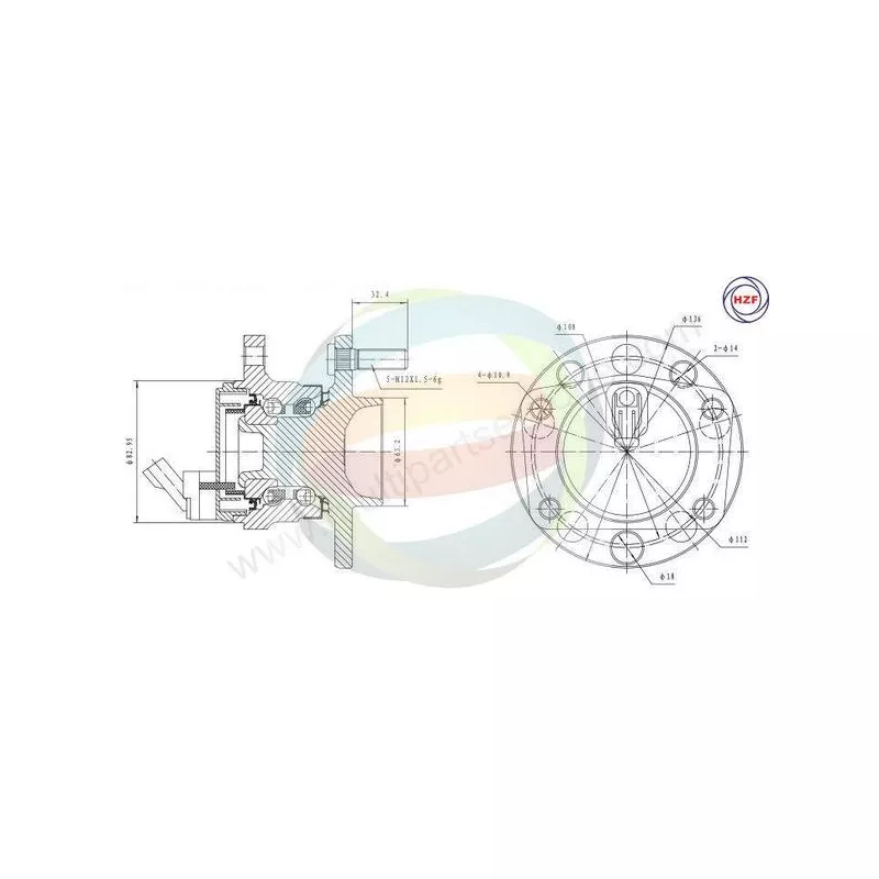 Roulement de roue arrière ODM-MULTIPARTS 70-080054