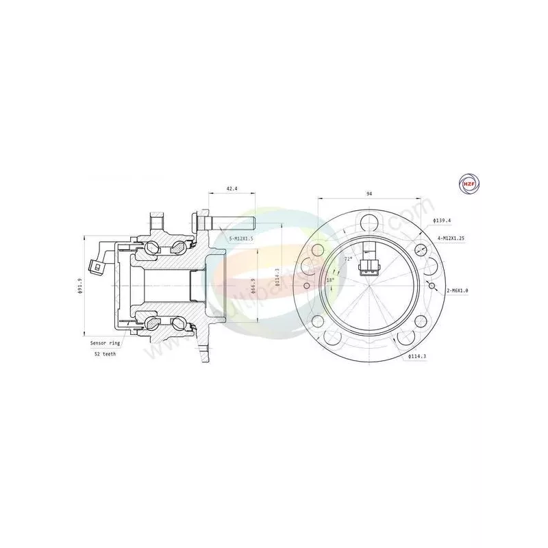 Roulement de roue arrière ODM-MULTIPARTS 70-080055