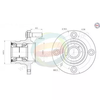 Roulement de roue arrière ODM-MULTIPARTS 70-080058