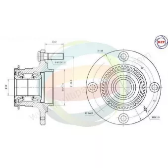 Roulement de roue arrière ODM-MULTIPARTS 70-080111