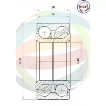Roulement de roue avant ODM-MULTIPARTS 70-080140
