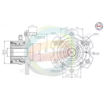 Roulement de roue avant ODM-MULTIPARTS 70-080141