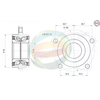 Roulement de roue avant ODM-MULTIPARTS 70-080142