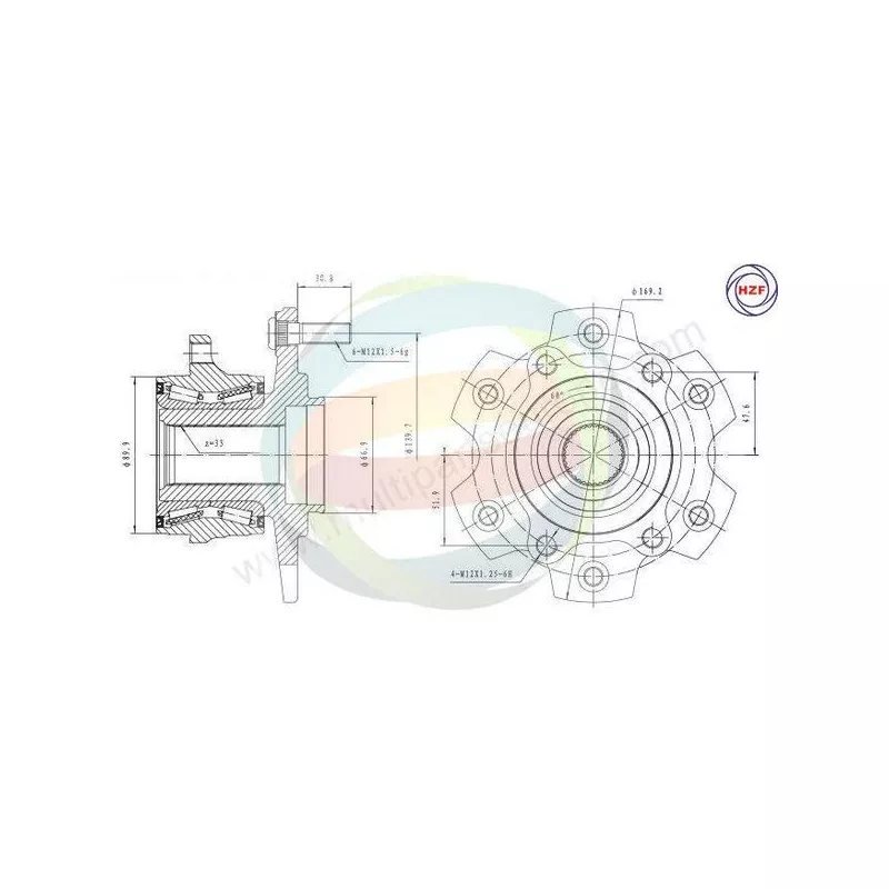 Roulement de roue arrière ODM-MULTIPARTS 70-080148