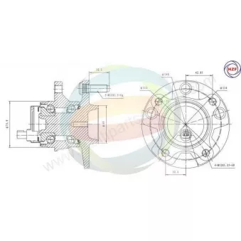 Roulement de roue avant ODM-MULTIPARTS 70-090002