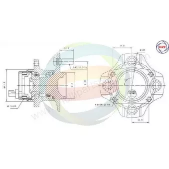 Roulement de roue arrière ODM-MULTIPARTS 70-090027