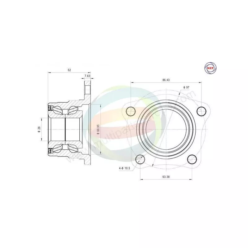 Roulement de roue arrière ODM-MULTIPARTS 70-090042