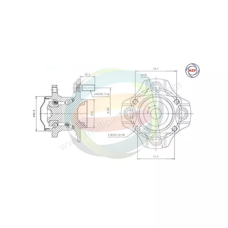 Roulement de roue arrière ODM-MULTIPARTS 70-090045