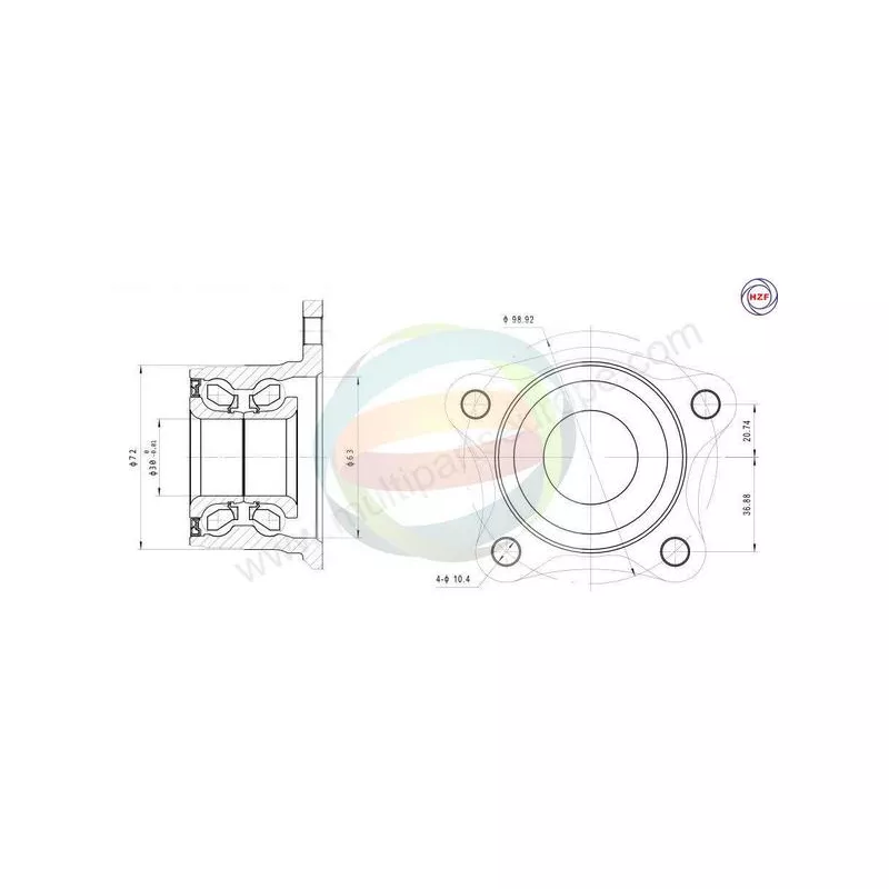 Roulement de roue arrière ODM-MULTIPARTS 70-090046