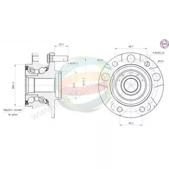Roulement de roue avant ODM-MULTIPARTS 70-090051