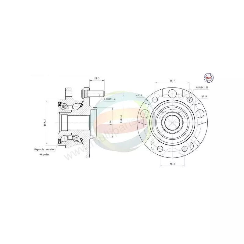 Roulement de roue avant ODM-MULTIPARTS 70-090051