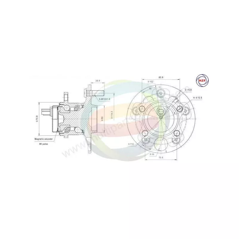 Roulement de roue arrière ODM-MULTIPARTS 70-090054