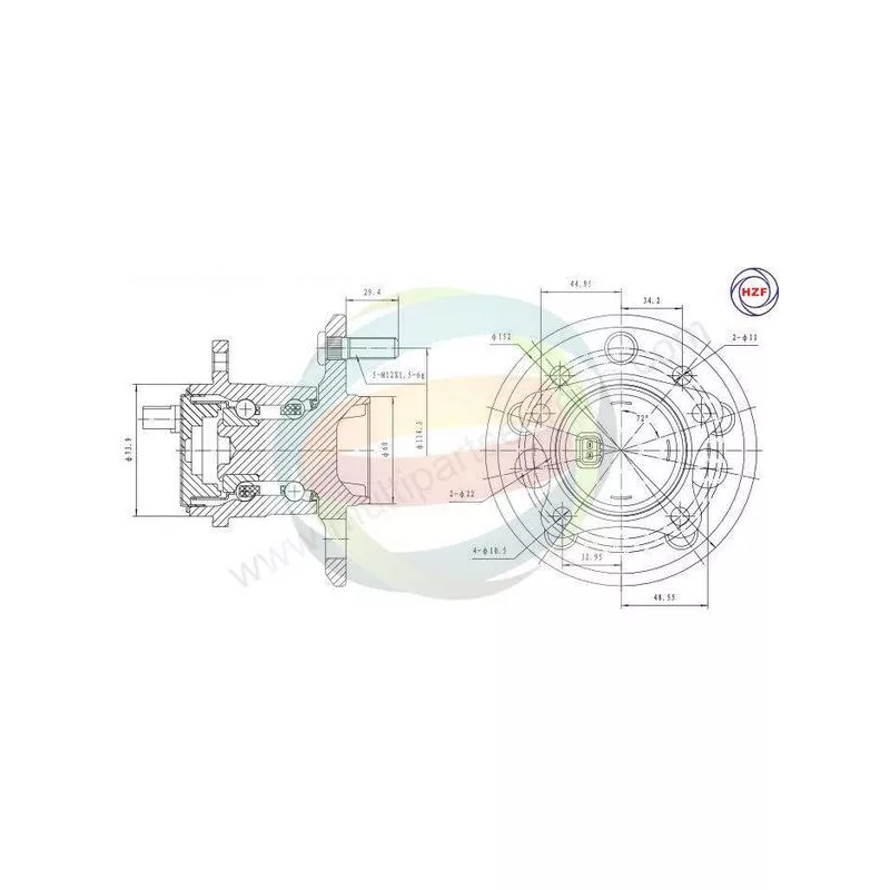 Roulement de roue arrière ODM-MULTIPARTS 70-090056