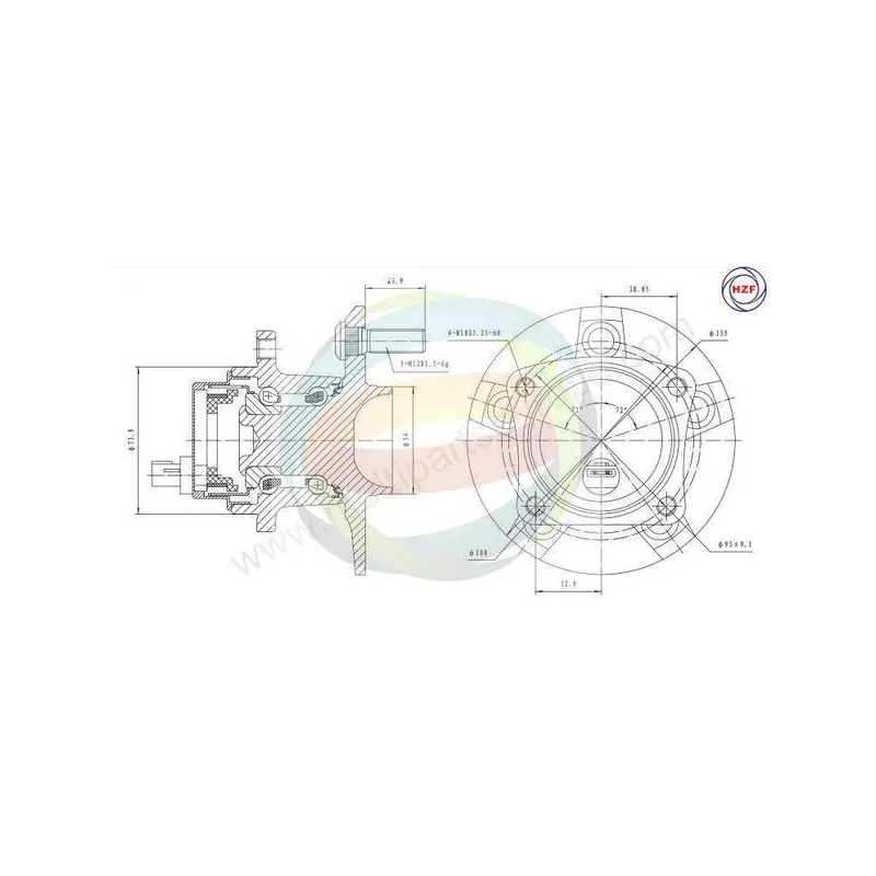 Roulement de roue arrière ODM-MULTIPARTS 70-090075