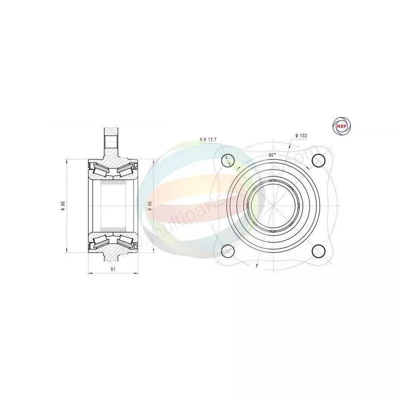 Roulement de roue avant ODM-MULTIPARTS 70-090091